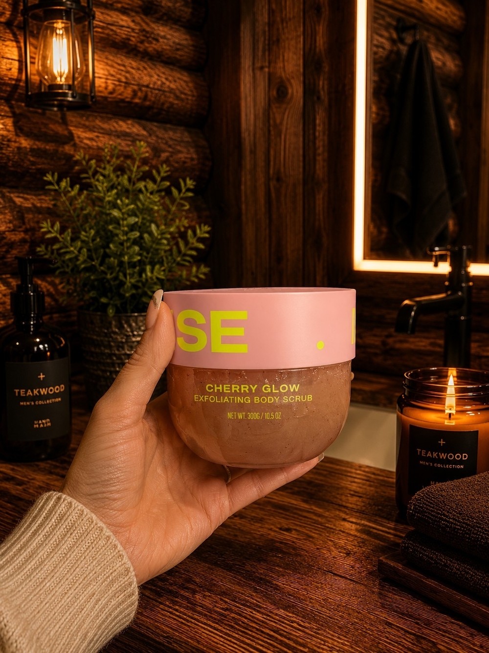Daise Cherry Glow Exfoliating Body Scrub - Pink & Neon Yellow Lid